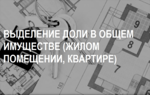 Определение и выделение доли в общем имуществе (жилом помещении)